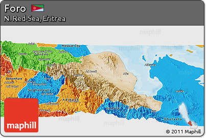 Satellite Panoramic Map of Foro, political outside