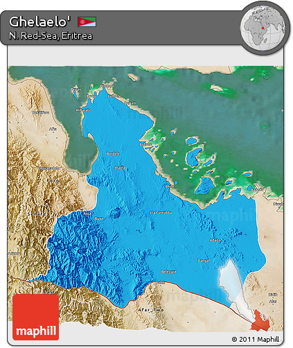 Political 3D Map of Ghelaelo', satellite outside