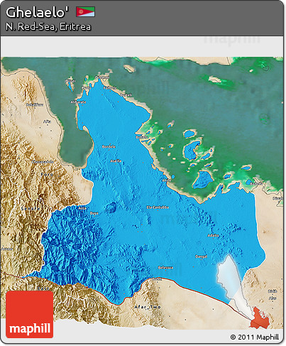 Political 3D Map of Ghelaelo', satellite outside