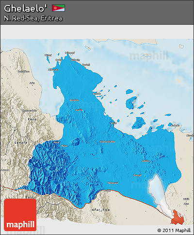 Political 3D Map of Ghelaelo', shaded relief outside