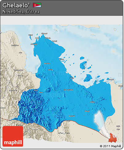 Political 3D Map of Ghelaelo', shaded relief outside