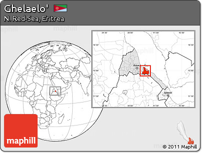 Blank Location Map of Ghelaelo', highlighted country, within the entire country