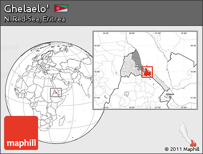Blank Location Map of Ghelaelo', highlighted country, highlighted parent region, within the entire country