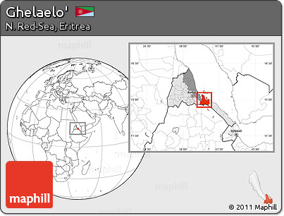 Blank Location Map of Ghelaelo', highlighted country, highlighted parent region, within the entire country