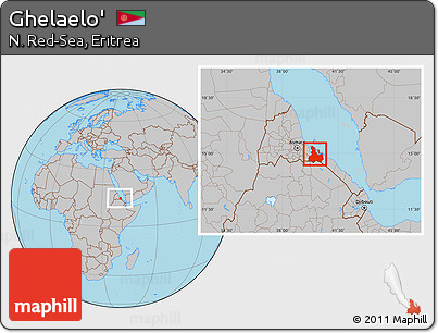Gray Location Map of Ghelaelo', within the entire country