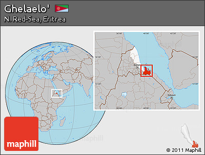 Gray Location Map of Ghelaelo', highlighted parent region