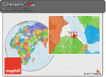 Political Location Map of Ghelaelo', highlighted country