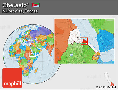 Political Location Map of Ghelaelo', highlighted country