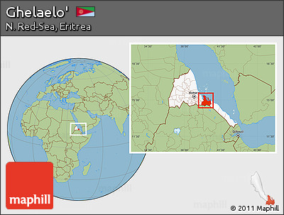 Savanna Style Location Map of Ghelaelo', highlighted country, within the entire country