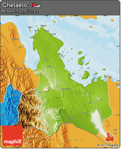 Physical Map of Ghelaelo', political outside