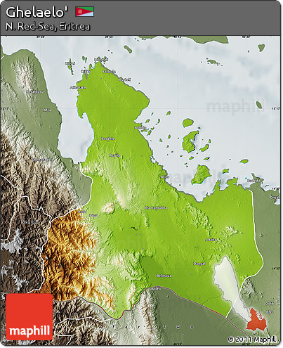 Physical Map of Ghelaelo', semi-desaturated