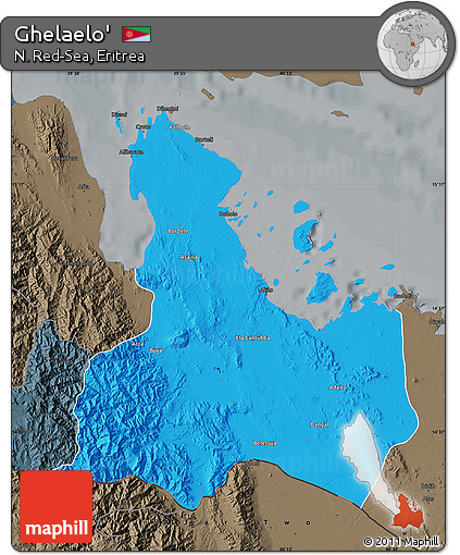 Political Map of Ghelaelo', darken, semi-desaturated