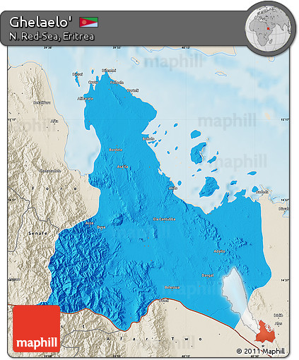 Political Map of Ghelaelo', shaded relief outside