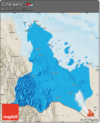 Political Map of Ghelaelo', shaded relief outside