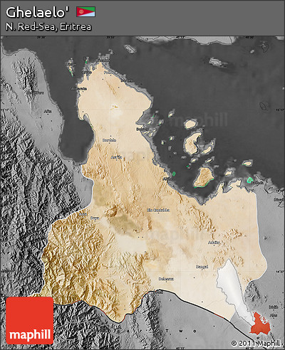 Satellite Map of Ghelaelo', darken, desaturated