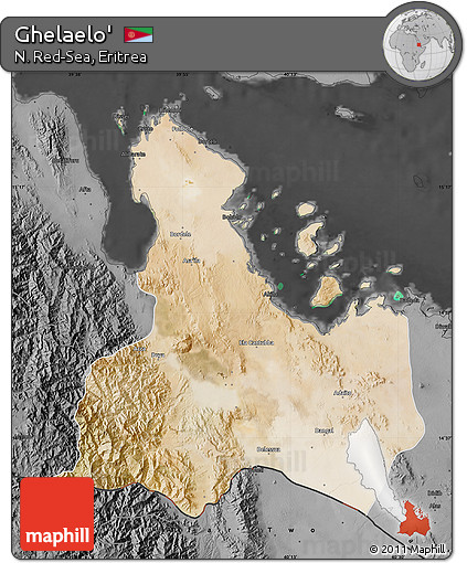 Satellite Map of Ghelaelo', darken, desaturated
