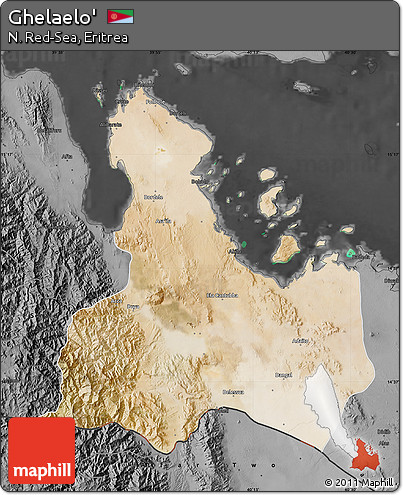 Satellite Map of Ghelaelo', darken, desaturated