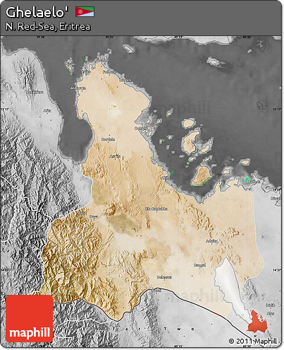 Satellite Map of Ghelaelo', desaturated