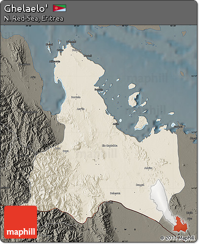 Shaded Relief Map of Ghelaelo', darken