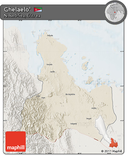 Shaded Relief Map of Ghelaelo', lighten