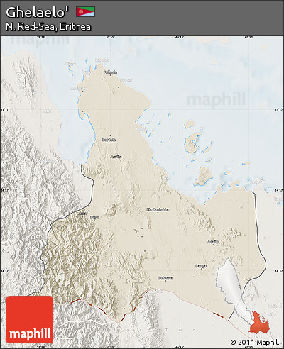 Shaded Relief Map of Ghelaelo', lighten