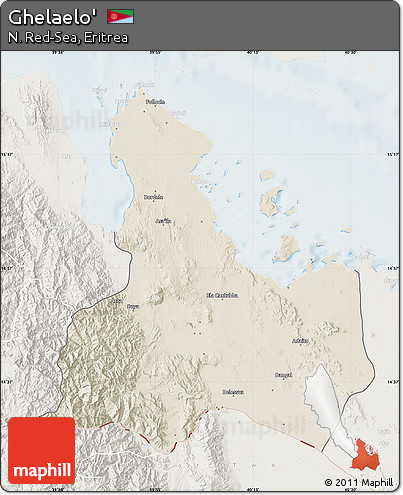 Shaded Relief Map of Ghelaelo', lighten
