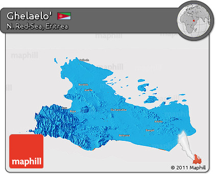 Political Panoramic Map of Ghelaelo', cropped outside