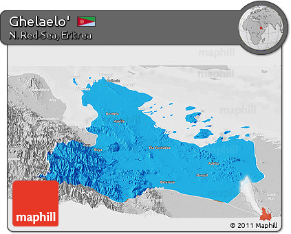 Political Panoramic Map of Ghelaelo', lighten, desaturated