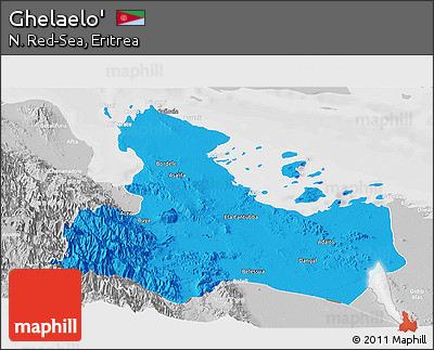Political Panoramic Map of Ghelaelo', lighten, desaturated