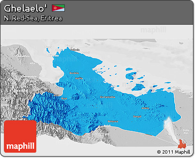 Political Panoramic Map of Ghelaelo', lighten, desaturated