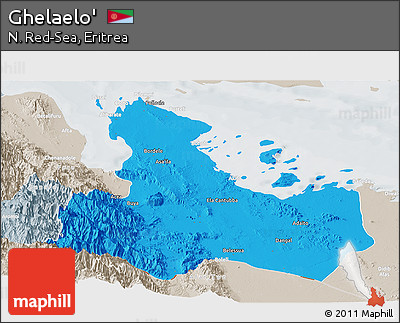 Political Panoramic Map of Ghelaelo', lighten, semi-desaturated