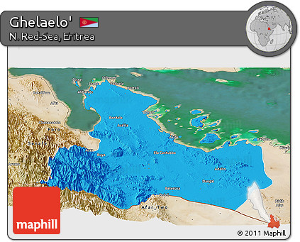 Political Panoramic Map of Ghelaelo', satellite outside