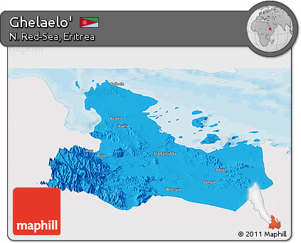 Political Panoramic Map of Ghelaelo', single color outside