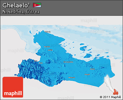 Political Panoramic Map of Ghelaelo', single color outside