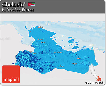 Political Panoramic Map of Ghelaelo', single color outside