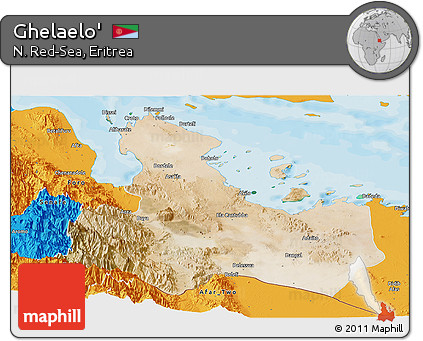 Satellite Panoramic Map of Ghelaelo', political outside