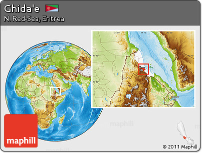 Physical Location Map of Ghida'e, highlighted parent region
