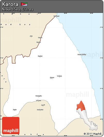 Classic Style Simple Map of Karora