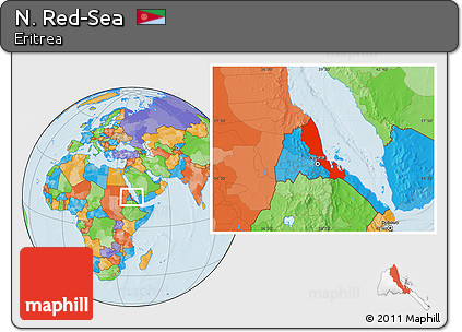 Political Location Map of N. Red-Sea