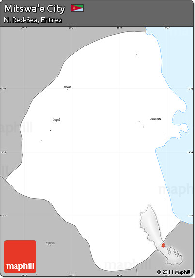 Gray Simple Map of Mitswa'e City