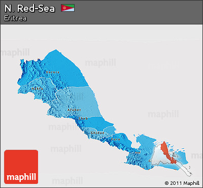 Political Shades Panoramic Map of N. Red-Sea, cropped outside