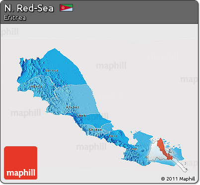 Political Shades Panoramic Map of N. Red-Sea, cropped outside