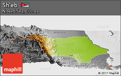 Physical Panoramic Map of Sh'eb, desaturated