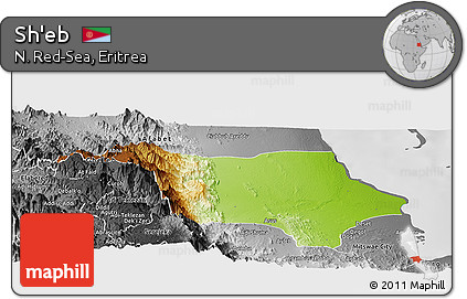 Physical Panoramic Map of Sh'eb, desaturated