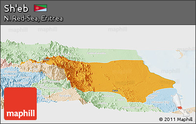 Political Panoramic Map of Sh'eb, lighten