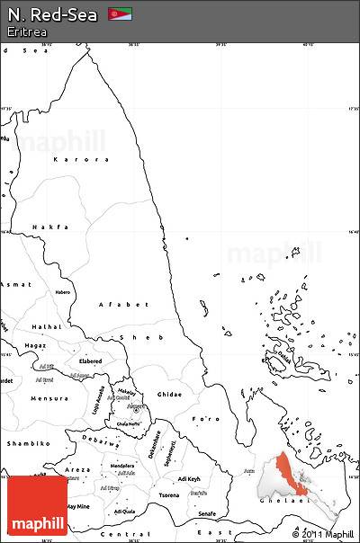 Blank Simple Map of N. Red-Sea