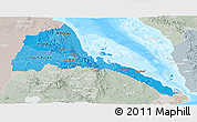 Political Shades Panoramic Map of Eritrea, lighten, semi-desaturated, land only