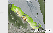Physical 3D Map of S. Red-Sea, darken, semi-desaturated