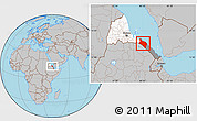 Gray Location Map of Areta', highlighted country, highlighted parent region