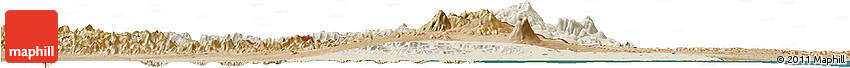 Shaded Relief Horizon Map of Central So. Red-Sea, satellite outside